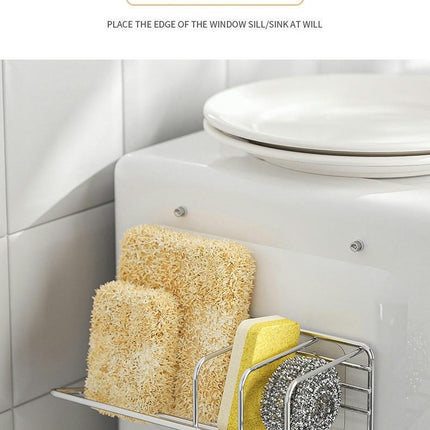 Sink Caddy Sponge Holder - for Kitchen Sink Rack Kitchens Organizer Stainless Steel Dish Brush Tools