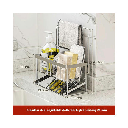 Kitchen Sink Caddy Organizer Multifunctional Kitchen Sink Sponge Holder - with Auto Drain Holds Sponge