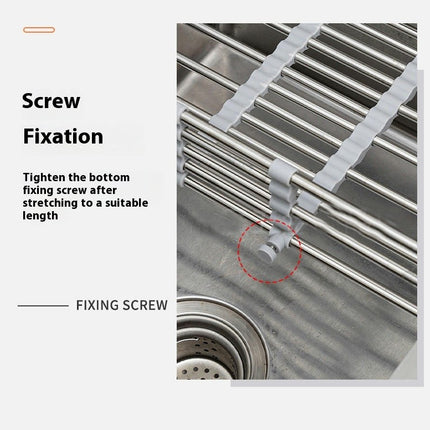 Dish Drying Rack Adjustable Stainless Steel Drainer Basket Drain Tray for Dish Vegetable Fruit On Counter