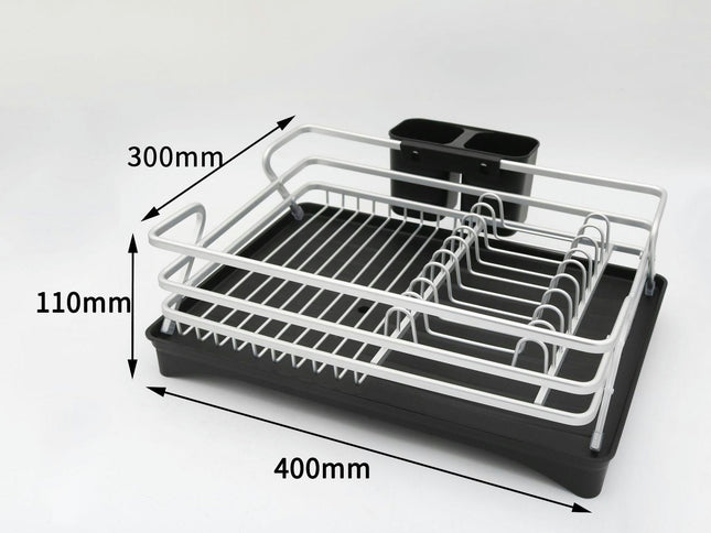 Storage Rack Aluminum Kitchen Sink Drain Single Layer Dish Rack for Household Bowls Cutlery Racks Tool