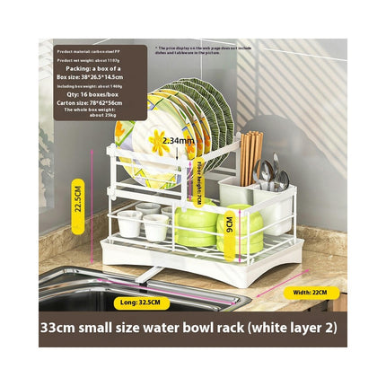 Space-Saving Dish Drying Racks for Kitchen Counter with Drainboard Rustproof Drying Rack Kitchen Tool