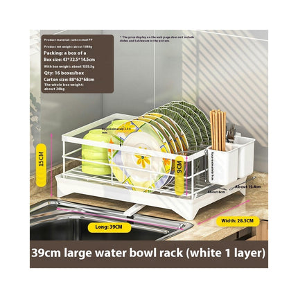 Space-Saving Dish Drying Racks for Kitchen Counter with Drainboard Rustproof Drying Rack Kitchen Tool