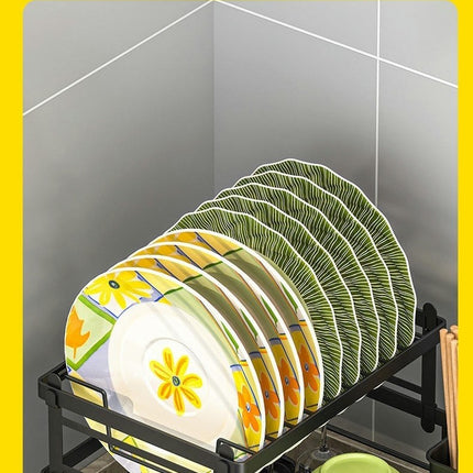 Space-Saving Dish Drying Racks for Kitchen Counter with Drainboard Rustproof Drying Rack Kitchen Tool