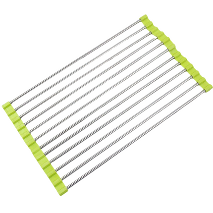 Multi Functional Extra Large Roll-Up Sink Drying Rack & Dish Rack Combo Expandable Over and Foldable