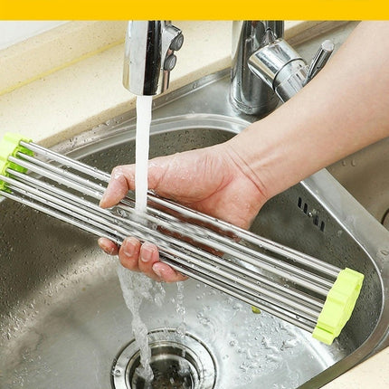Multi Functional Extra Large Roll-Up Sink Drying Rack & Dish Rack Combo Expandable Over and Foldable