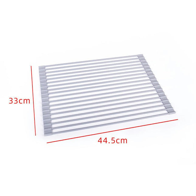 Roll up Dish Drying - Over The Kitchen Sink Rack Portable Dish Drainer Foldable Kitchen Multipurpose