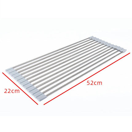 Roll up Dish Drying - Over The Kitchen Sink Rack Portable Dish Drainer Foldable Kitchen Multipurpose