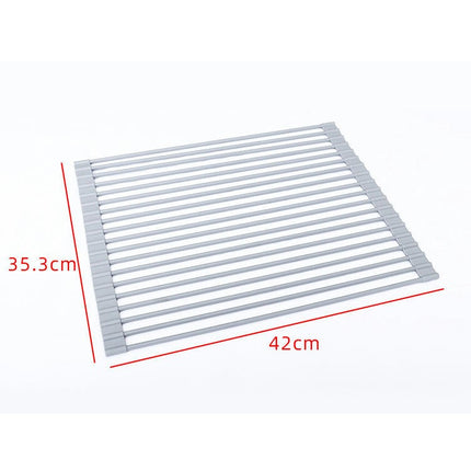 Roll up Dish Drying - Over The Kitchen Sink Rack Portable Dish Drainer Foldable Kitchen Multipurpose
