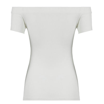 Womens Short Sleeve Off-Shoulder T Shirt Slim Fit Tees Going Out Tops