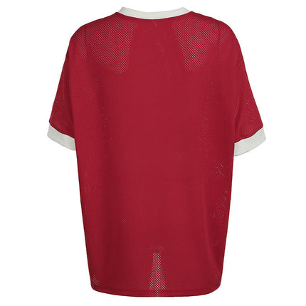 Women's Casual Print T-Shirt Short Sleeve Summer V Neck Loose Fit Tee Tops