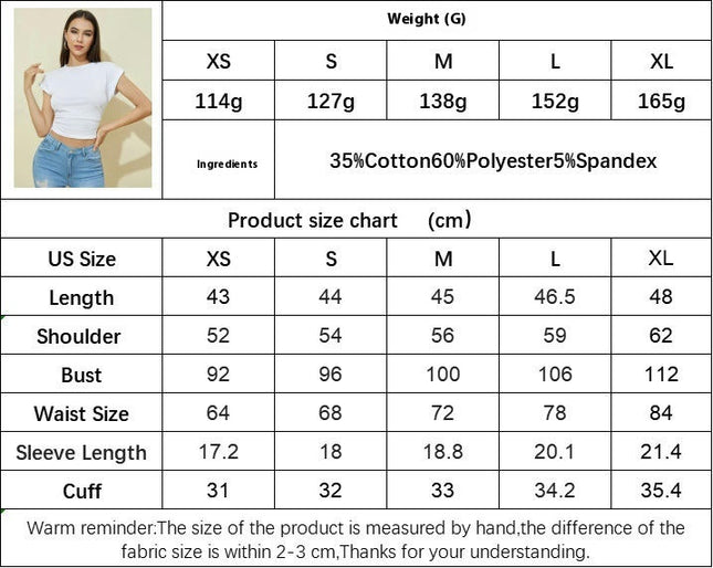 Women's Ruched Short Sleeve Crop Top Slim Fitted Crew Neck Casual T-Shirt