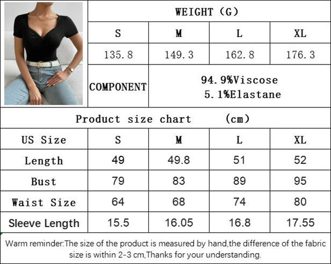 Women Summer Slim Fit Shirts Casual Short Sleeve Sweetheart Neck Ruched Tops