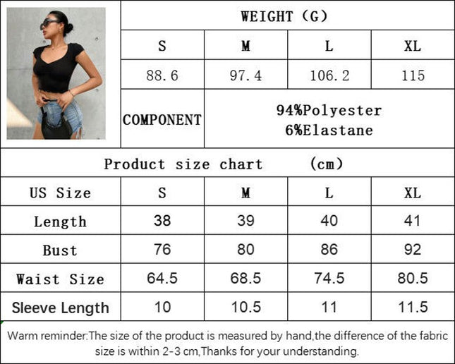 Women's Lettuce Trim Sweetheart Neck Short Sleeve Crop Top Slim Fitted T-Shirt