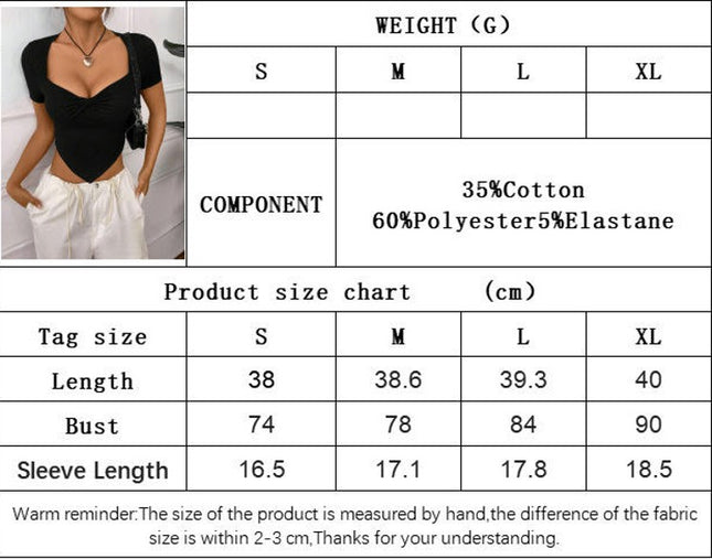 Women Sweetheart Neck Crop Tops Short Sleeve Summer Fitted T Shirts