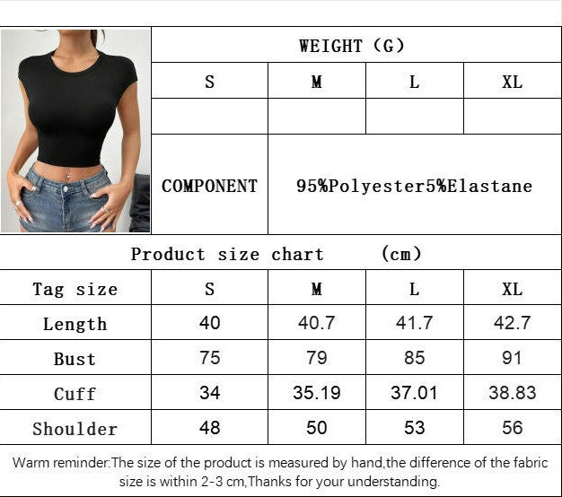 Women's Round Neck Crop Top Short Sleeve Slim Fit Backless Tie Casual T-Shirt