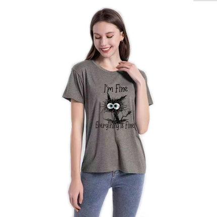 Womens Graphic Printed T Shirts Summer Short Sleeve Crew Neck Basic Tops Blouse