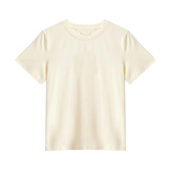 Womens Casual Short Sleeve Crewneck T Shirts Summer Slim Fit Basic Tops