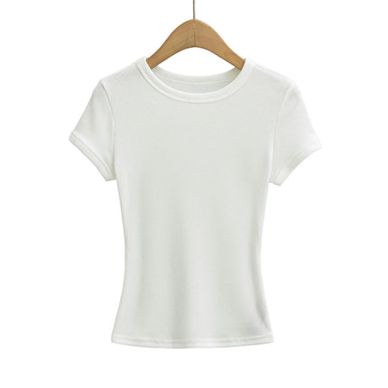 Short Sleeve Shirts for Women Basic Crew Neck T Shirts Going Out Slim Fit Crop Top