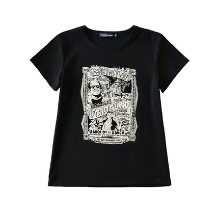 Womens Short Sleeve Crewneck Shirts Casual Print Trendy Summer Tops