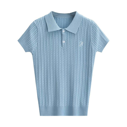 Women's Short Sleeve V Neck T Shirts Summer Ribbed Knit Slim Fitted Basic Tee Tops