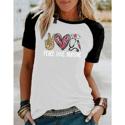 Women's Graphic Print Tops Casual Short Sleeve Summer Crewneck Tee Shirt