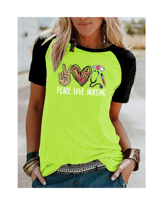 Women's Graphic Print Tops Casual Short Sleeve Summer Crewneck Tee Shirt