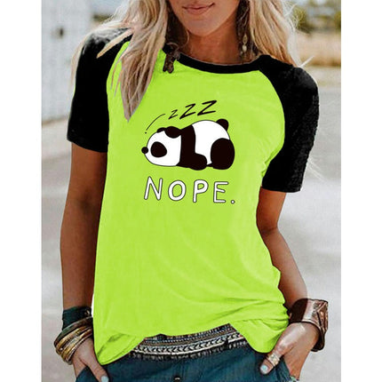 Women's Crewneck Graphic Print T-Shirts Casual Short Sleeve Loose Fit Tops