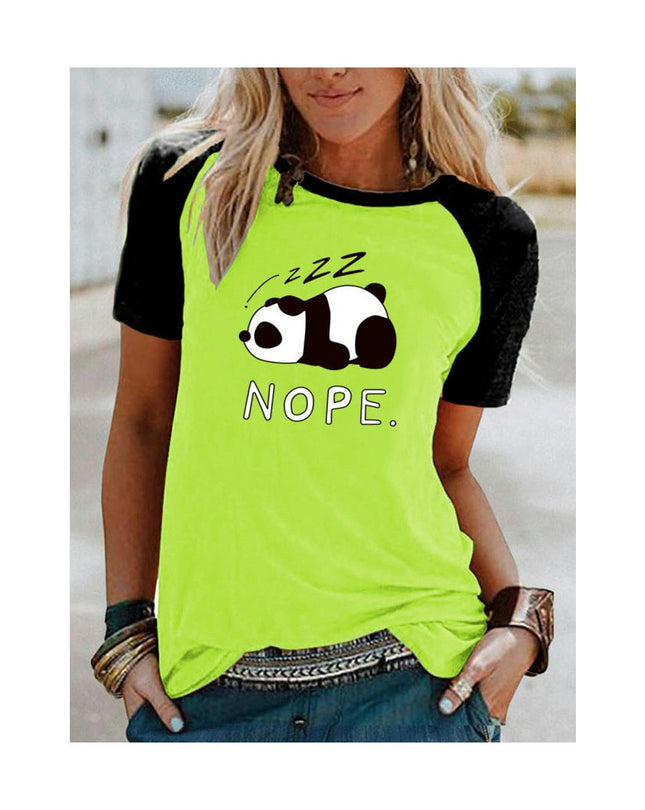 Women's Crewneck Graphic Print T-Shirts Casual Short Sleeve Loose Fit Tops