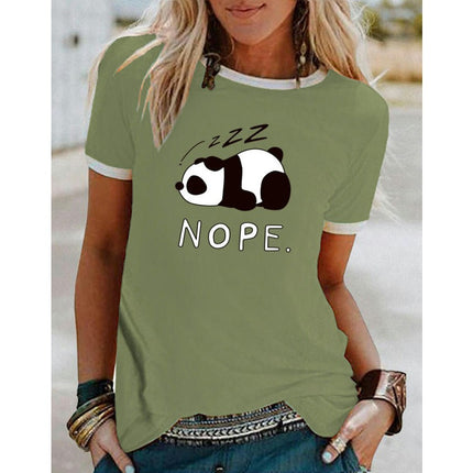 Women's Crewneck Graphic Print T-Shirts Casual Short Sleeve Loose Fit Tops