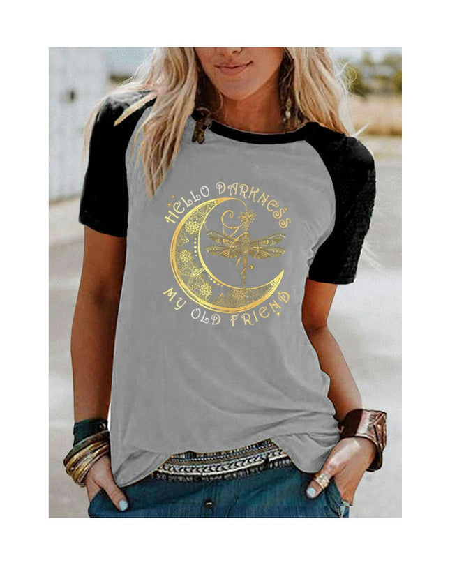 Womens Graphic Tees Short Sleeve Summer Tops Print Crew Neck Casual Cute T Shirts