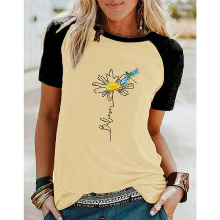 Women's T-Shirt Short Sleeve Crewneck Floral Graphic Tees Summer Print Casual Tops