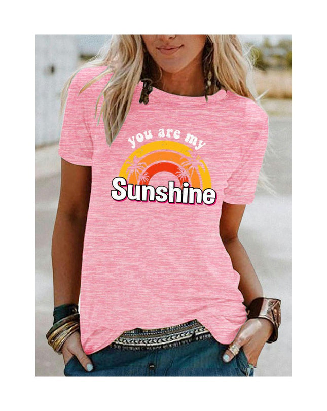 Womens T Shirt Summer Graphic Short Sleeve Crewneck Tees Casual Tops