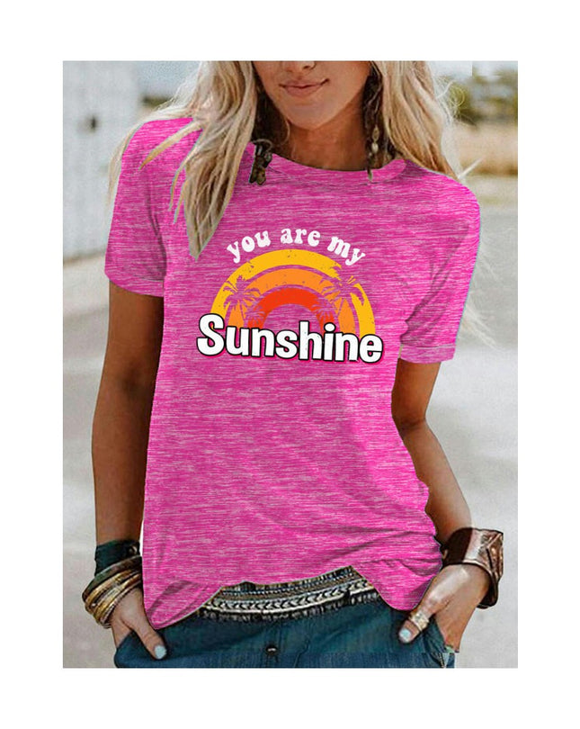 Womens T Shirt Summer Graphic Short Sleeve Crewneck Tees Casual Tops