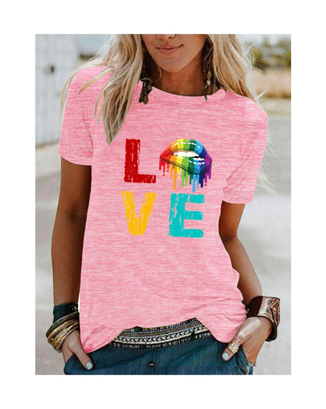 Womens Short Sleeve Graphic Tops Round Neck Tees Summer Cute T Shirts