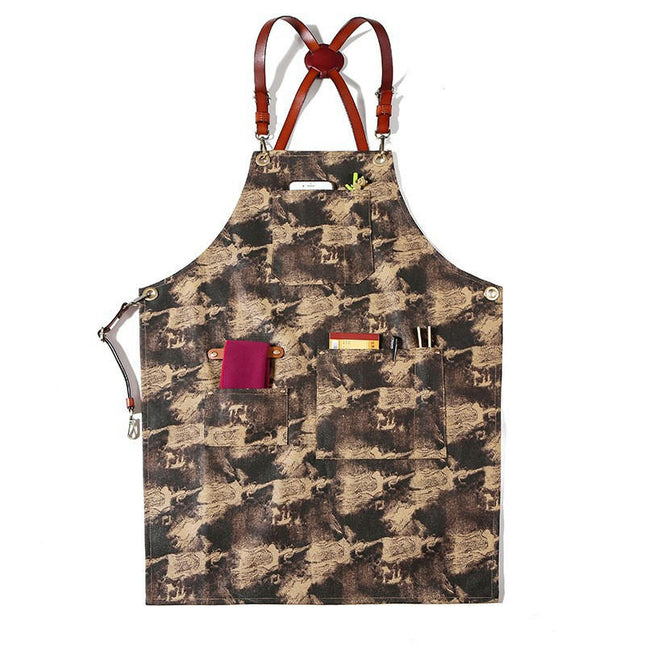 Aprons with Pockets for Men and Women-Adjustable Cross Straps Chef Kitchen Cooking Apron