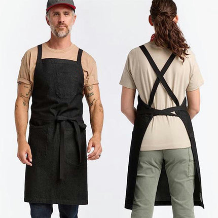 Denim Apron with Pockets Adjustable Cooking Apron for Kitchen Cooking BBQ Gardening