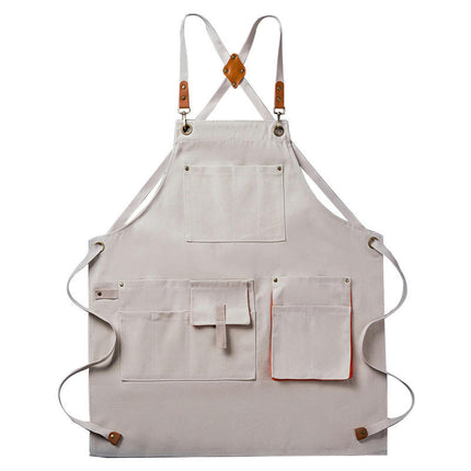 Thickened Multi-Pocket Canvas Apron - Baking Cooking Gardening Electrician Work Tool Apron