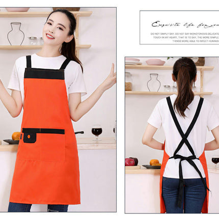 Men and Women Chef Cooking Aprons - Adjustable Cross Strap Kitchen Apron With Pockets