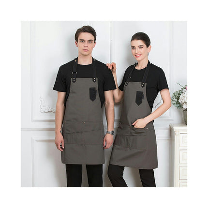 2 Pack Adjustable Bib Apron with 2 Pockets Aprons for Women Men Chef Couple BBQ Painting