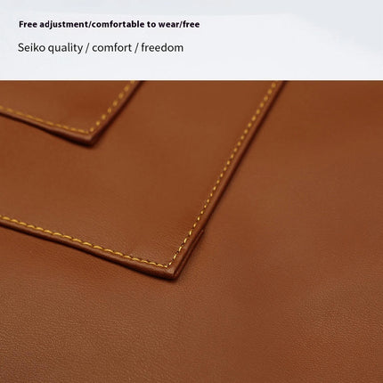 PU Leather Cross Back Restaurant Chef Baking Apron for Men and Women with Large Pockets