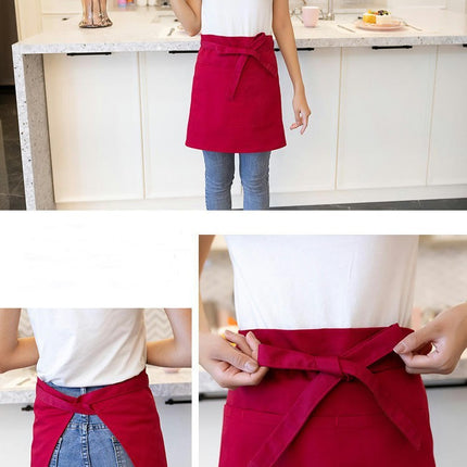 Apron for Women and Men with 2 Pockets Adjustable Waist Apron for Chef Half Apron