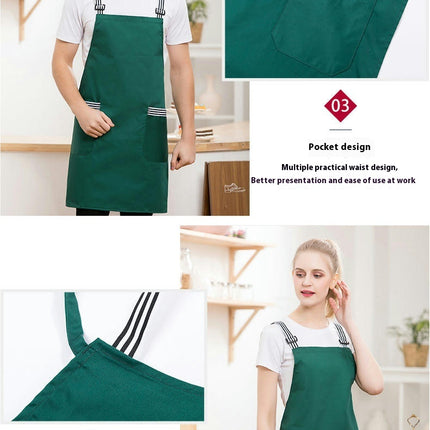 2 Pack Cross Back Adjustable Waterproof Bib with 2 Pockets Kitchen Apron for Men and Women Working BBQ