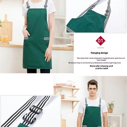 2 Pack Cross Back Adjustable Waterproof Bib with 2 Pockets Kitchen Apron for Men and Women Working BBQ