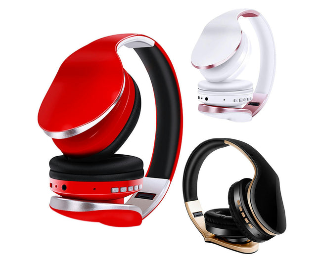 Wireless Bluetooth-compatible Sport Headset HiFi Stereo 5.0 Heavy Bass Headphone with Mic-Red