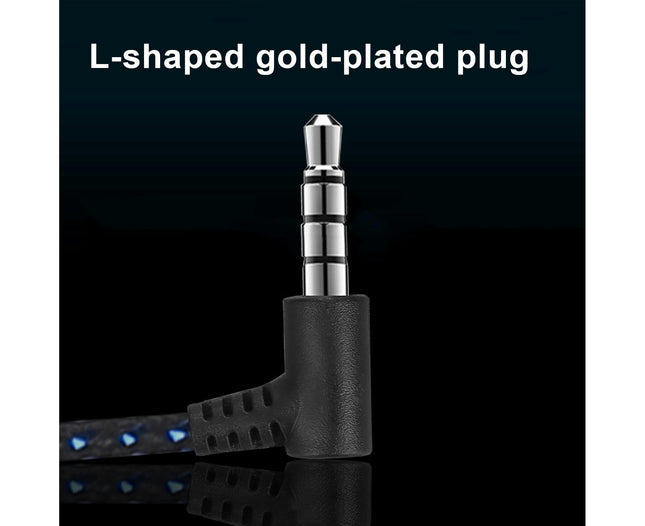 Universal Wired Earphone Portable Ear Hook Headset with Microphone 3.5mm Jack-Golden