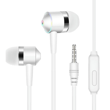 In-Ear Music Bass Universal 3.5mm Plug Wired Earphones Sports Headsets with Mic-Yellow