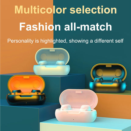 TWS-22 Earphone Mini Wireless In-ear Headphones Bluetooth-compatible 5.0 Headset-Orange