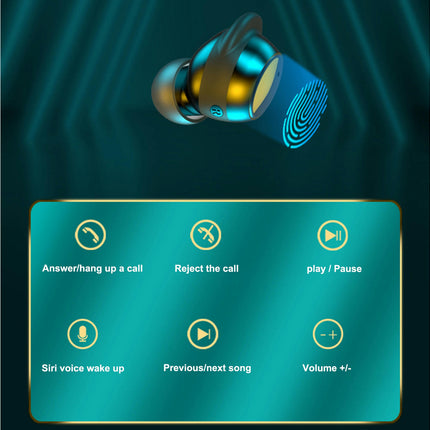 TWS-22 Earphone Mini Wireless In-ear Headphones Bluetooth-compatible 5.0 Headset-Orange