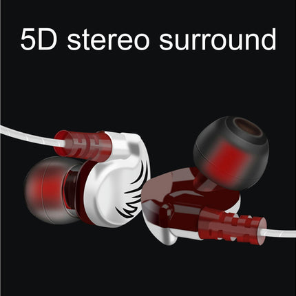 V11 In-ear Mega Bass Wired Earphone 3.5mm Stereo Earbud with Microphone for Outdoor-Silver