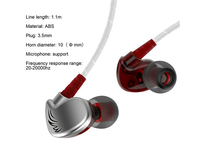V11 In-ear Mega Bass Wired Earphone 3.5mm Stereo Earbud with Microphone for Outdoor-Silver